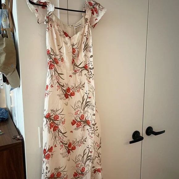 Reformation Butterfly Dress never worn Floral Off-shoulder - Picture 3 of 6
